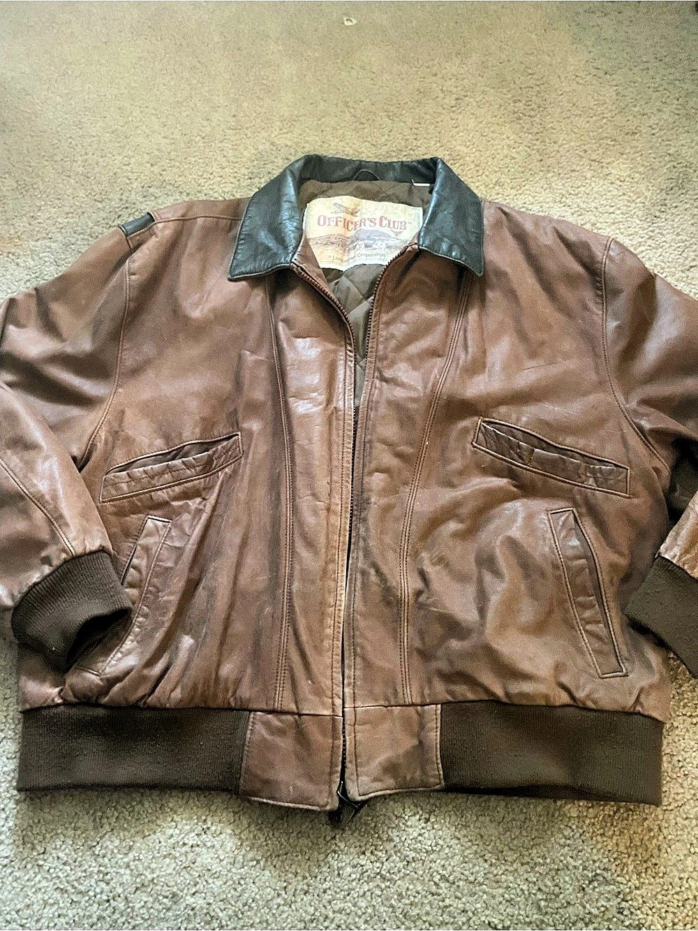 Officer's Club Brown Bomber Jacket